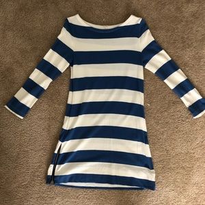 J Crew side zip striped dress